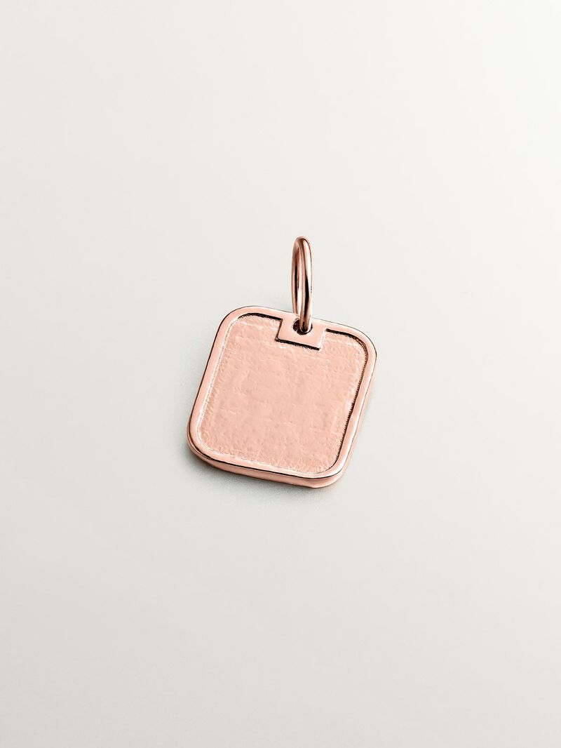 925 silver charm bathed in 18k rose gold with number 10 image number 2