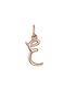 Rose gold-plated silver E initial charm  , J03932-03-E