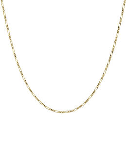 Thin chain with figaro links in 9k yellow gold, J05328-02,hi-res