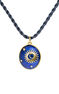 Collar de plata bañada en oro con esmalte azul y motivo sol y estrellas, J05400-02-BLENA