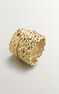 Wide 18kt yellow gold-plated silver wicker ring, J04412-02