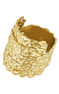 Wide 18kt yellow gold-plated silver wicker ring, J04412-02