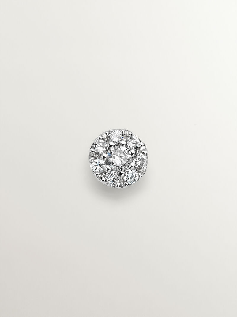 Individual 18K white gold earring with brilliant cut diamond image number 2