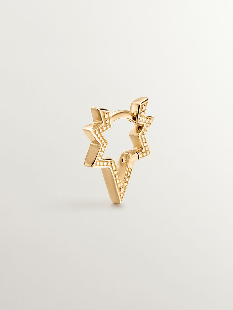 9K yellow gold single earring in the shape of a star. image number 0