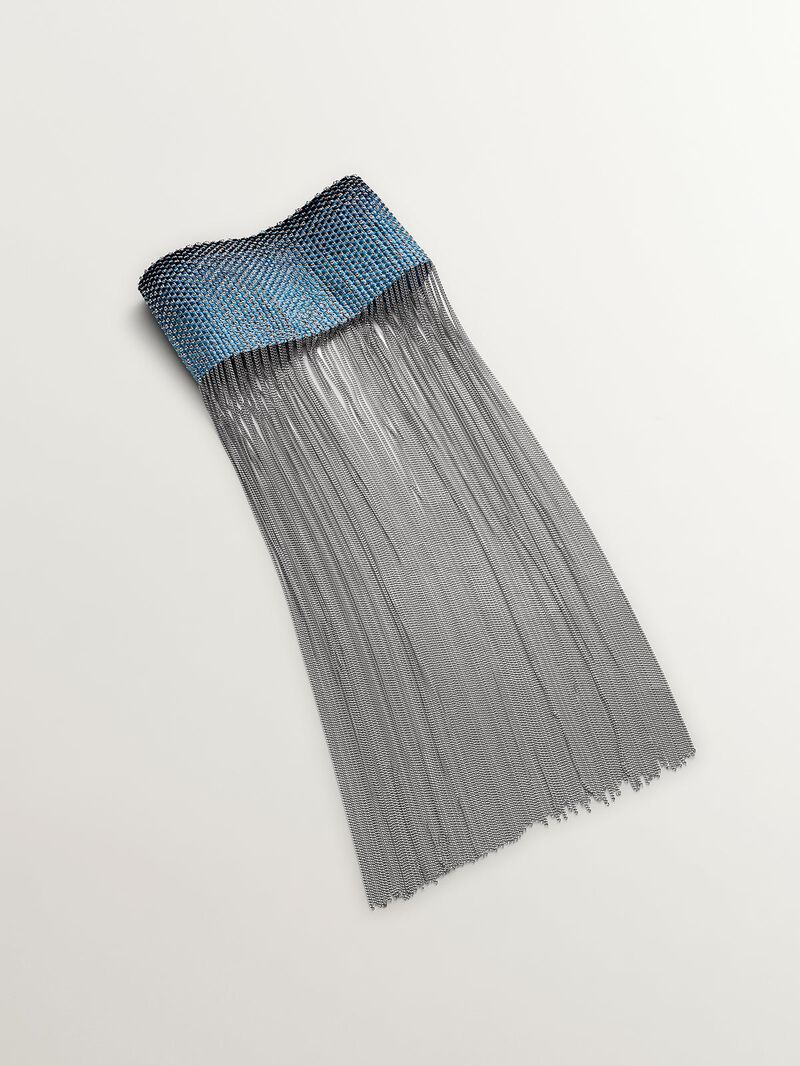 925 silver and silk mesh bracelet image number 1