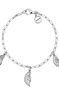 Silver wings charm bracelet , J04303-01