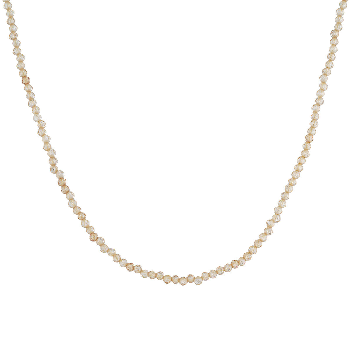 Gold plated ball chain zircon necklace , J04618-02-ZI, hi-res