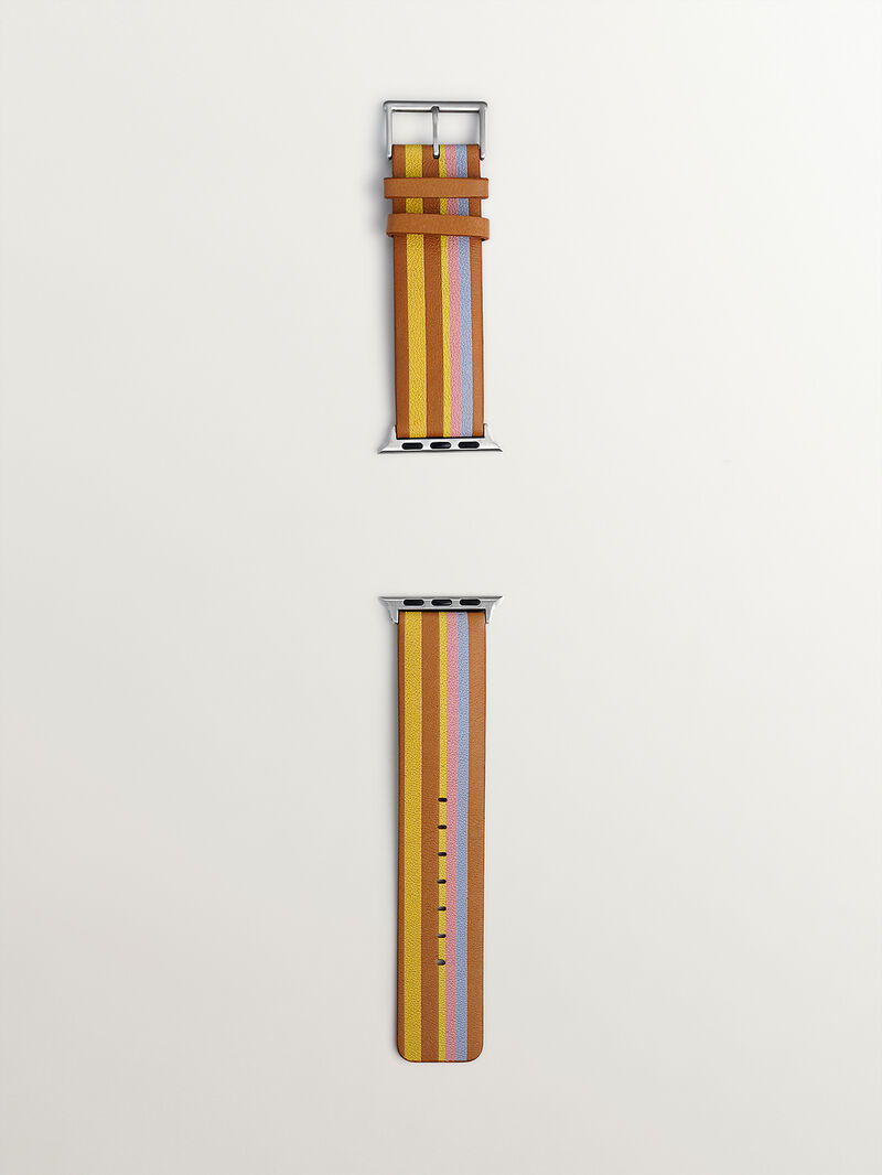 Multicolor Striped Leather Strap for Apple Watch image number 5