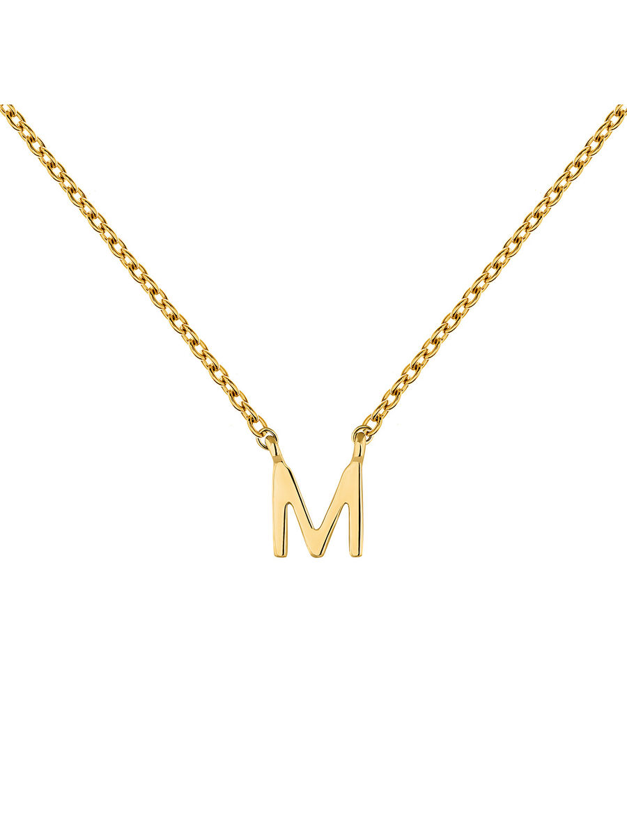 Collier initiale M or , J04382-02-M, mainproduct