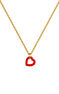 Heart pendant in 18k yellow gold-plated silver with red enamel, J05162-02-ROJENA