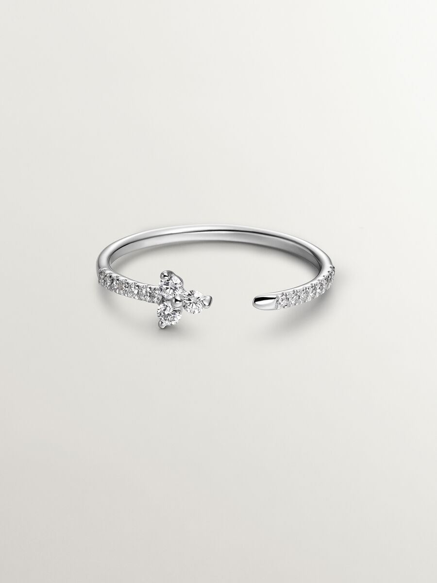 White gold diamond clover You and Me ring , J04433-01, hi-res