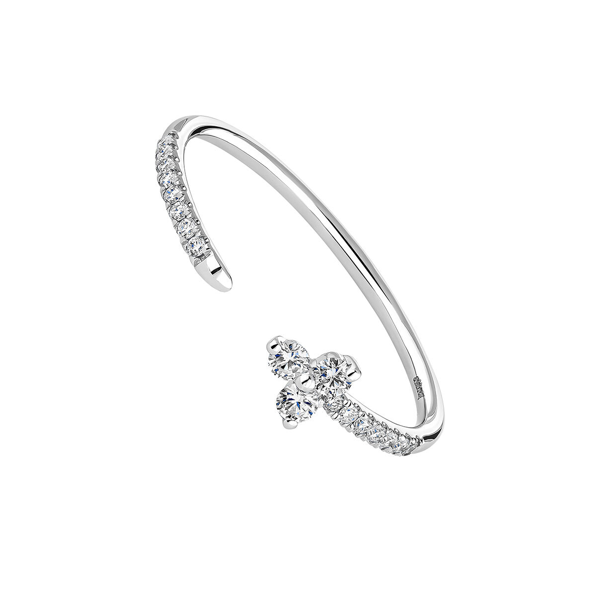 White gold diamond clover You and Me ring , J04433-01, hi-res