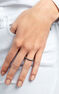 Silver simple ring with spinels , J03264-01-BSN