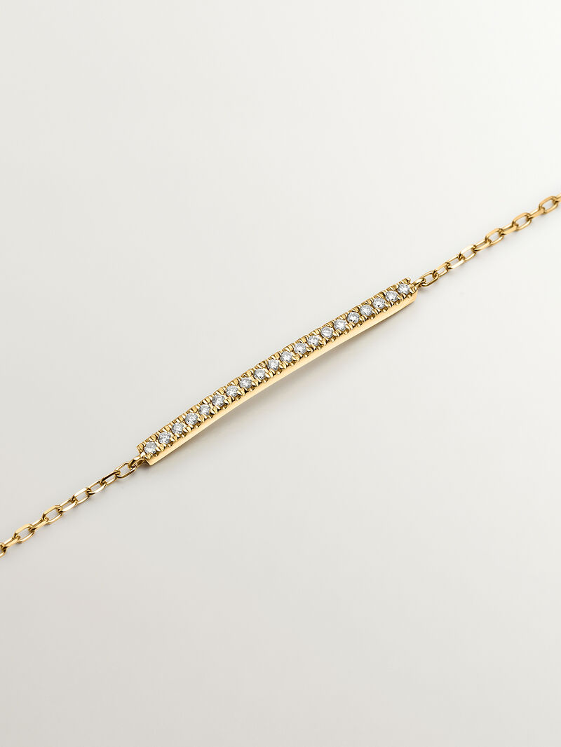 18K yellow gold bracelet with diamonds image number 2