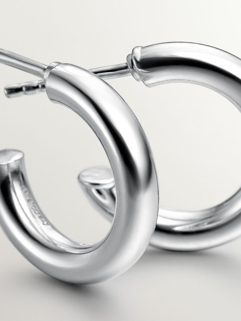 Small 925 silver hoop earrings image number 4