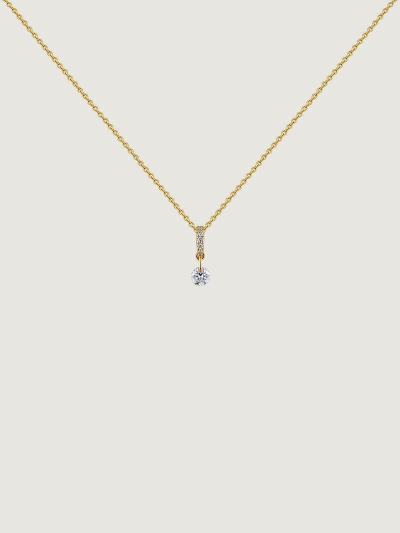 18K yellow gold pendant with 0.098 cts diamonds image number 0