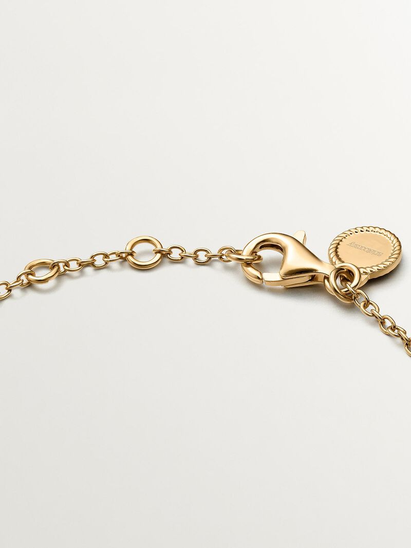 925 Silver bracelet dipped in 18K yellow gold with river pearls and water lily. image number 6