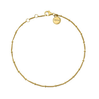 Ball ankle bracelet in gold-plated silver, J05107-02,hi-res