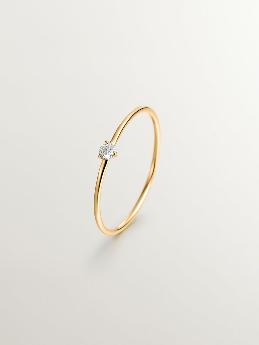 Anillo solitario diamante 0,048 ct oro , J04437-02, hi-res