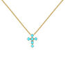 Collier croix turquoise or 9 ct, J04709-02-TQ