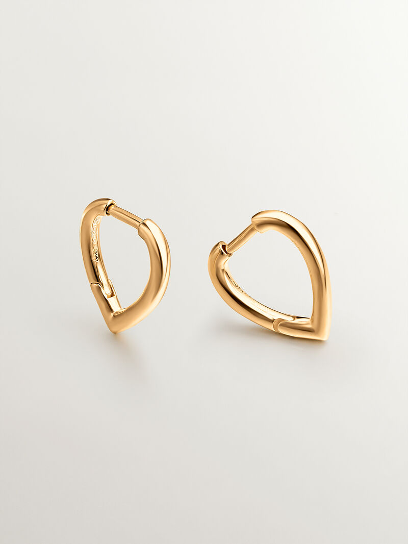 Drop-shaped earrings made of 925 silver coated in 18K yellow gold image number 0