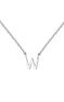 Collier iniciale W or blanc , J04382-01-W