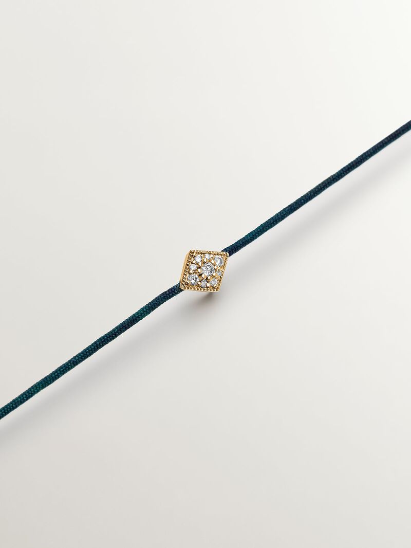 18K yellow gold and thread necklace with diamonds. image number 4