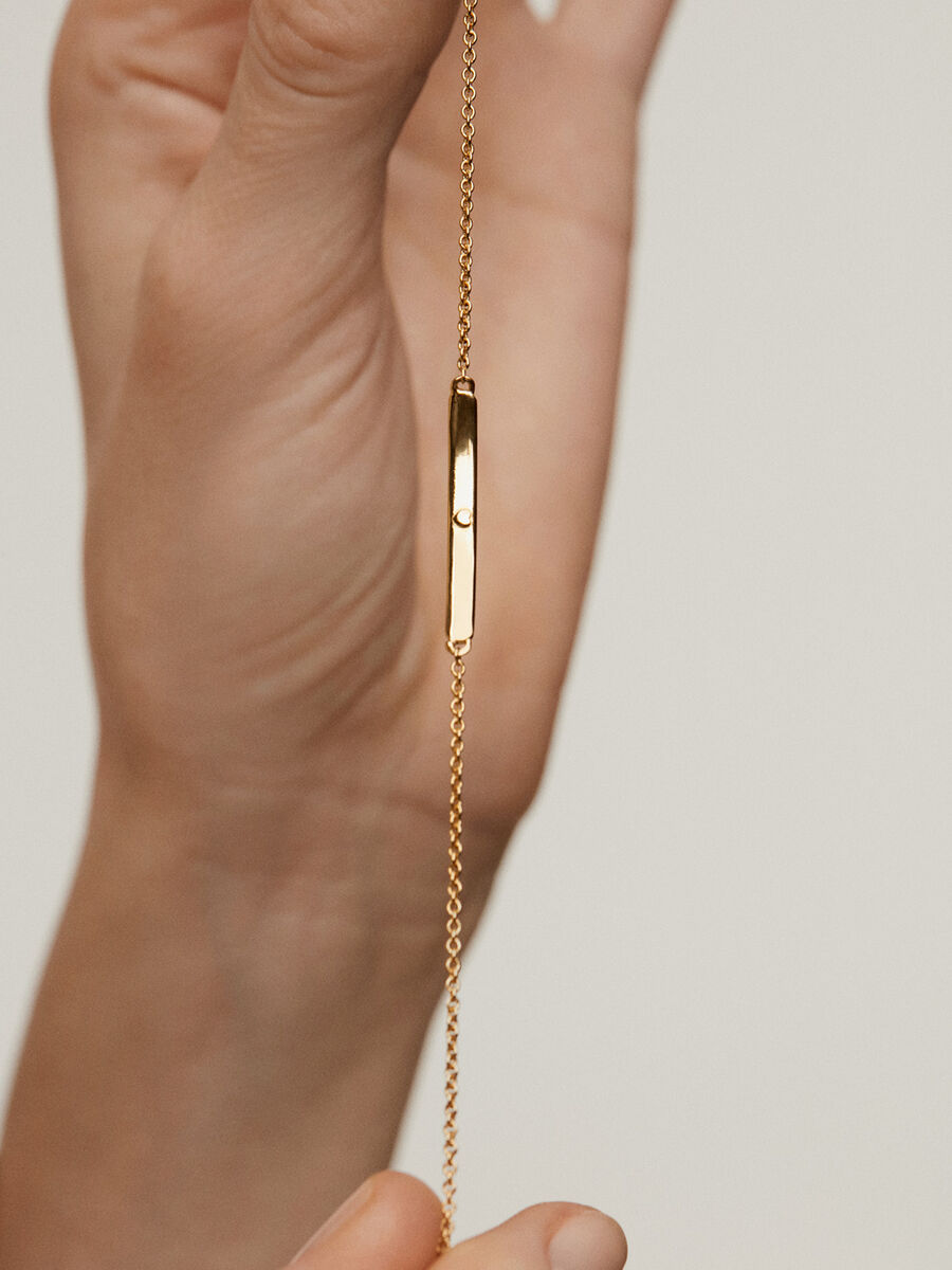 Bracelet in 18k yellow gold-plated silver with heart on the inside , J05164-02, hi-res