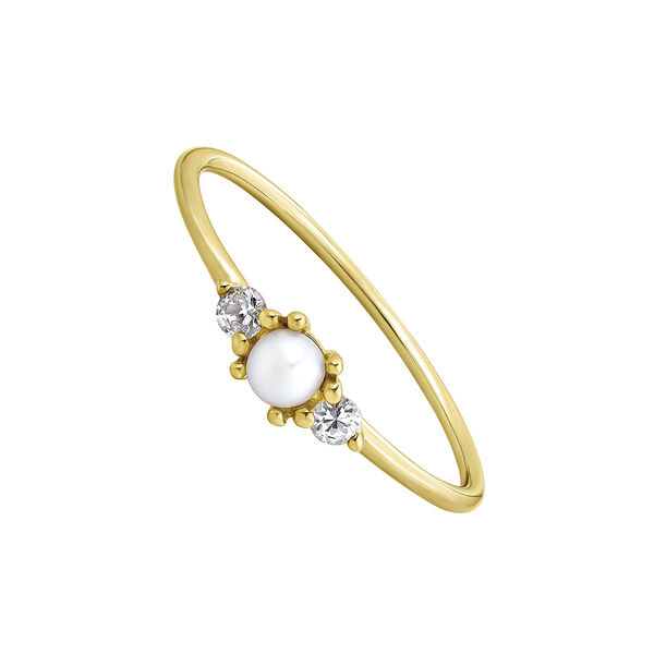 9K gold pearl white sapphire triplet ring , J04886-02-WP-WS,hi-res
