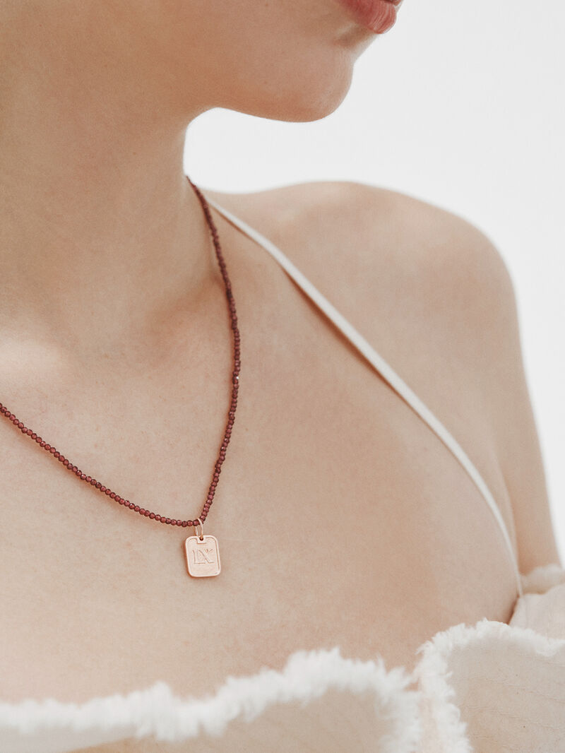 925 silver charm bathed in 18k rose gold with number 9 image number 1
