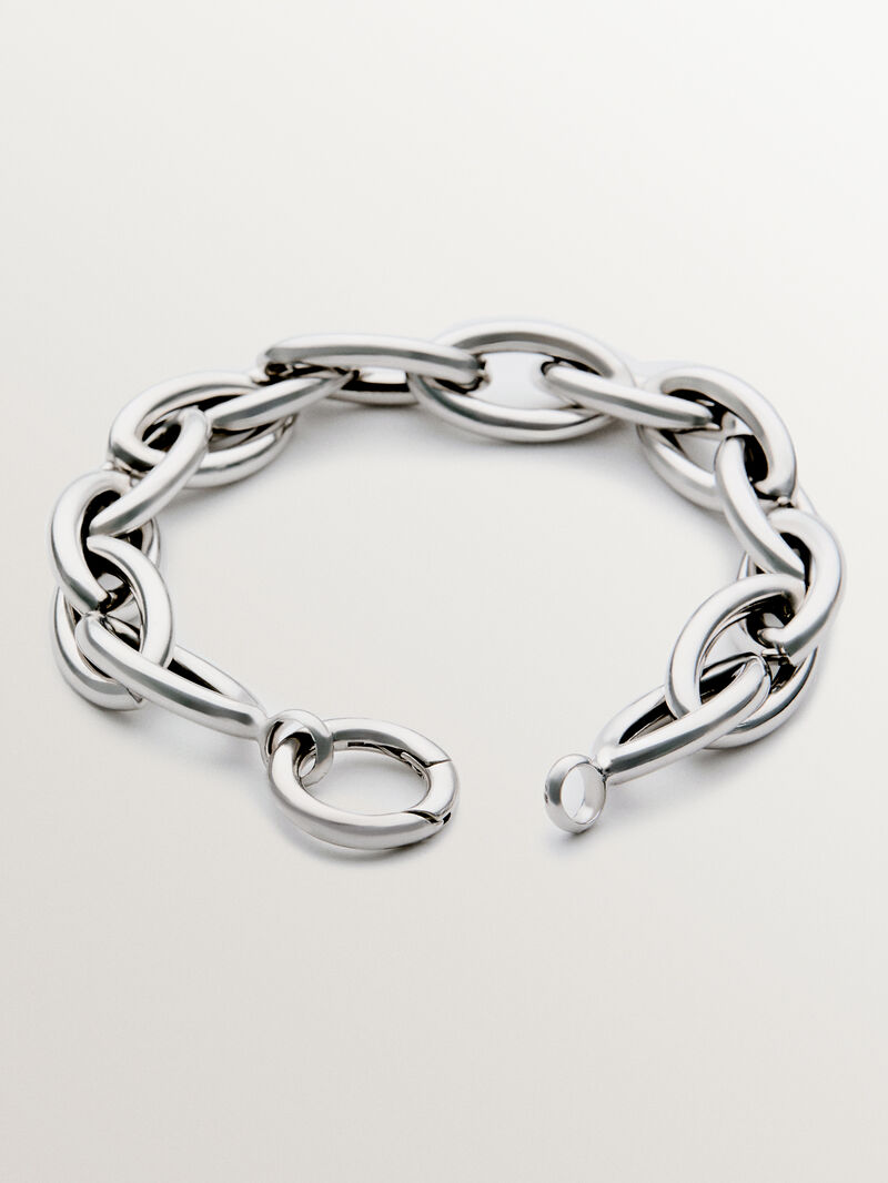 925 silver oval link bracelet image number 2