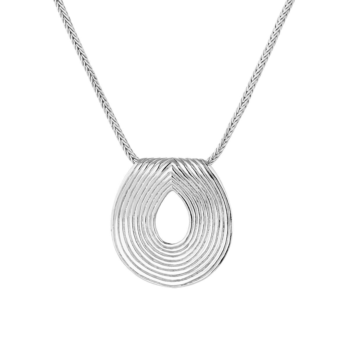 Oval silver pendant with raised detail, J05212-01, hi-res