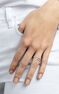 Silver pavé stone ring , J04034-01-WT
