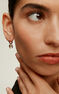 Medium rose gold plated with quartz hoop earrings , J03810-03-GQ
