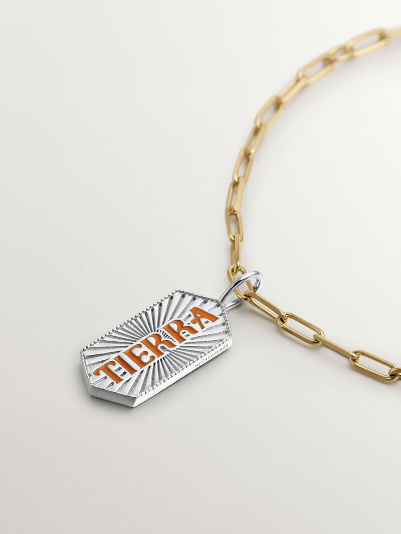 925 silver charm with orange enamel image number 5
