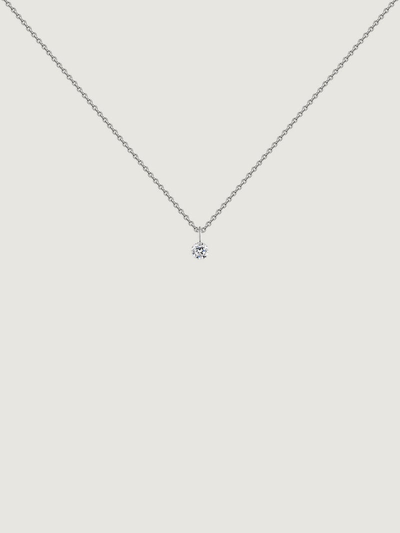 18K white gold pendant with diamond. image number 0