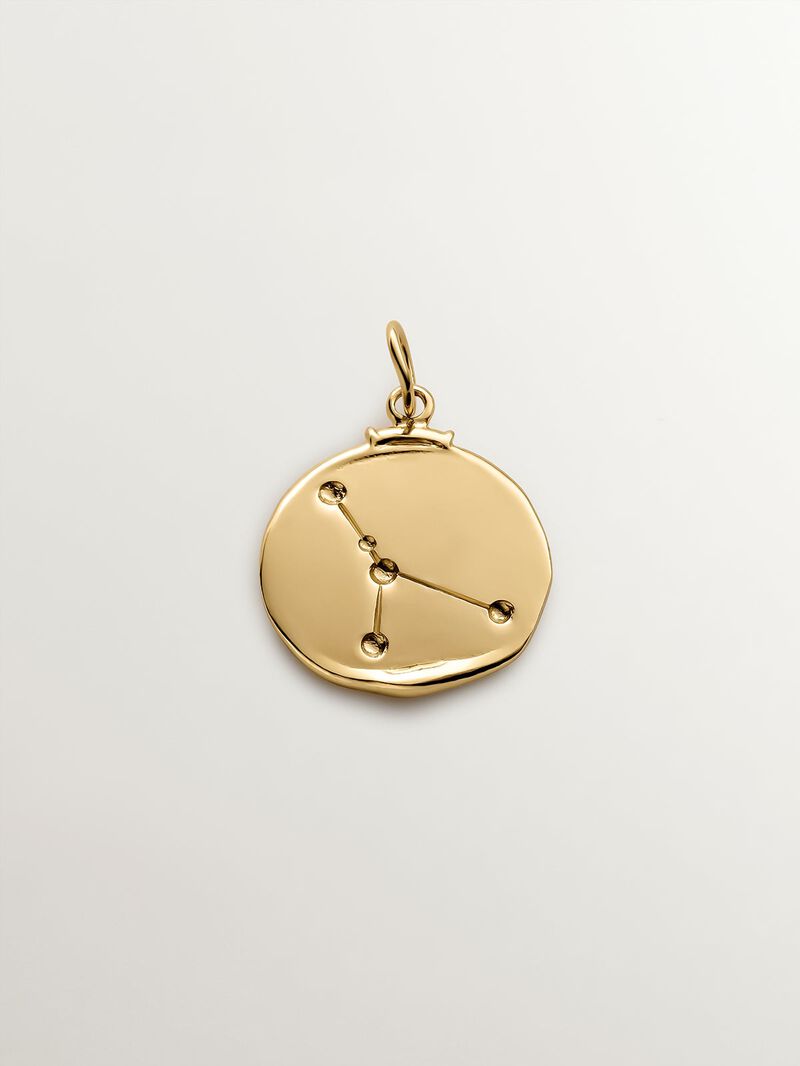 925 Silver Cancer Charm Plated in 18K Yellow Gold image number 2