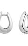 Medium thick oval hoop earrings in silver , J05150-01