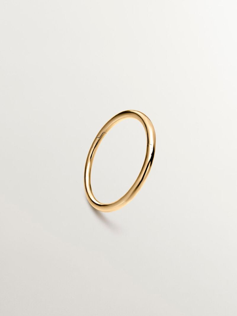 Small individual 9K yellow gold hoop earring image number 2