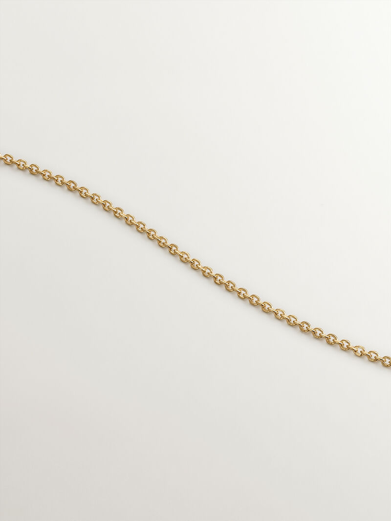 925 silver necklace bathed in 18K yellow gold with white topaz stones image number 4