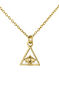 Collar motivo ojo triángulo plata recubierta oro, J04935-02