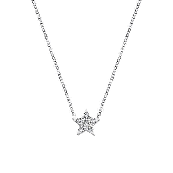 Starfish necklace diamonds 0.06 ct , J03024-01,hi-res