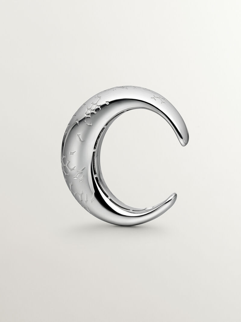 925 silver domed bracelet with snake texture image number 4