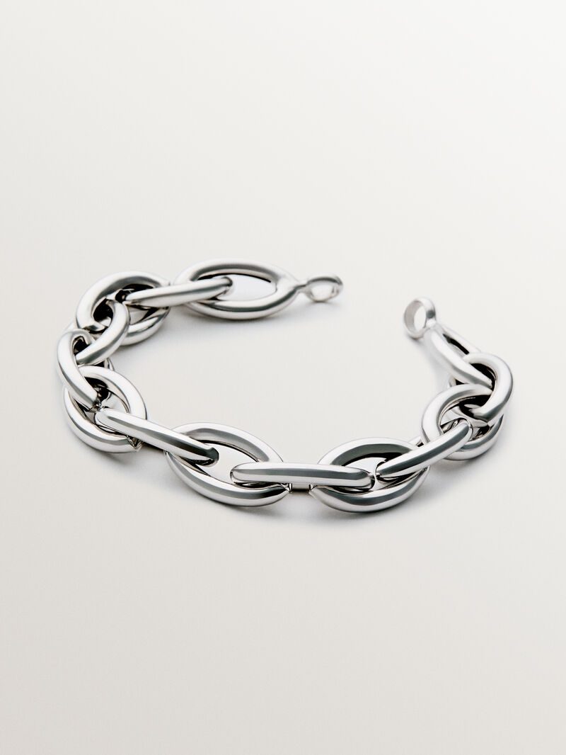 925 silver oval link bracelet image number 0