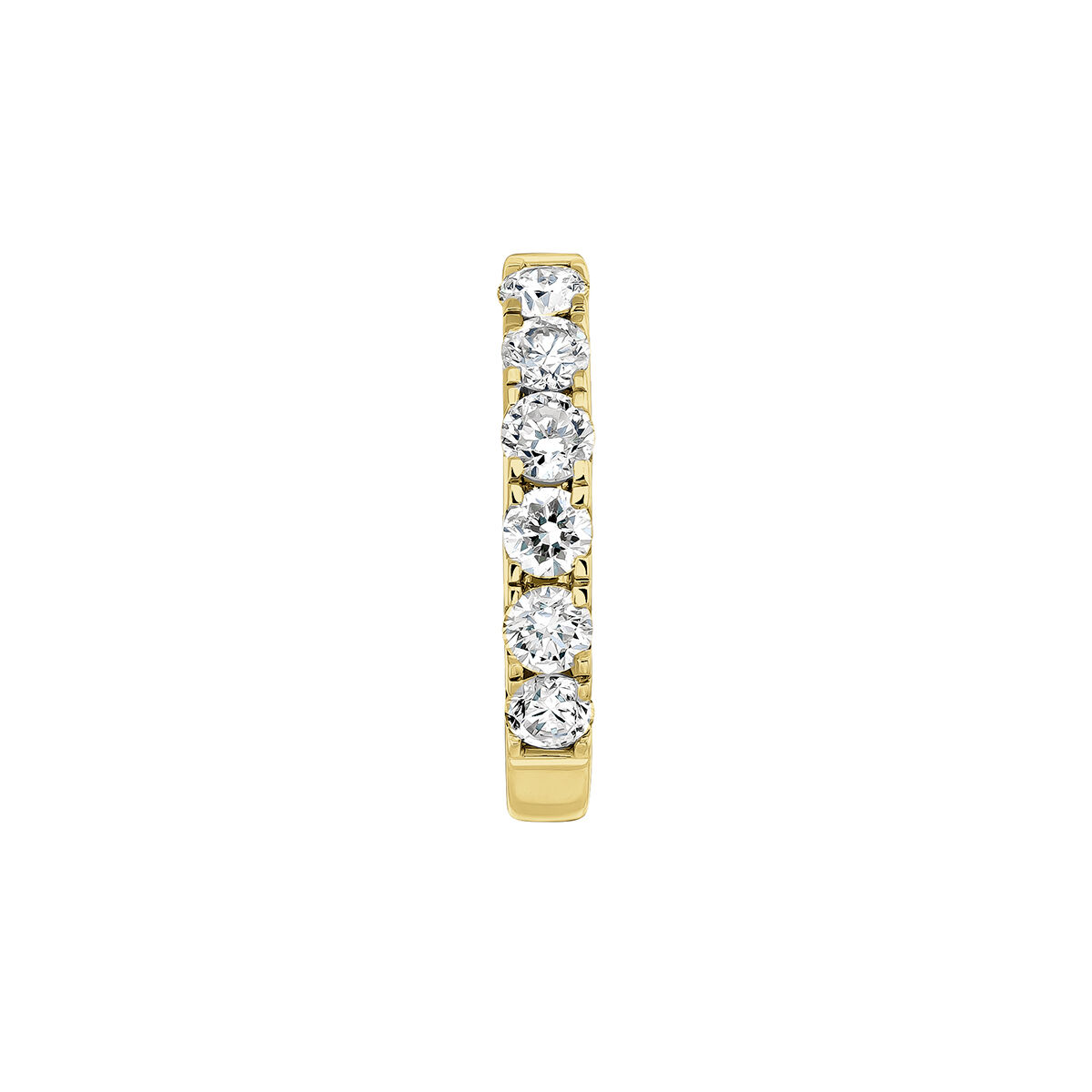Pendiente individual de aro pequeño de oro amarillo de 18kt con diamantes de 0,16cts, J04095-02-16-H, hi-res