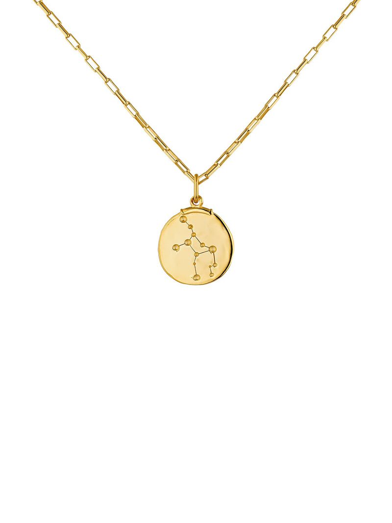 925 Silver Virgo Charm bathed in 18K Yellow Gold image number 7
