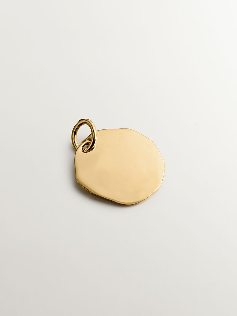 Handcrafted 925 silver charm bathed in 18K yellow gold with initial A. image number 2