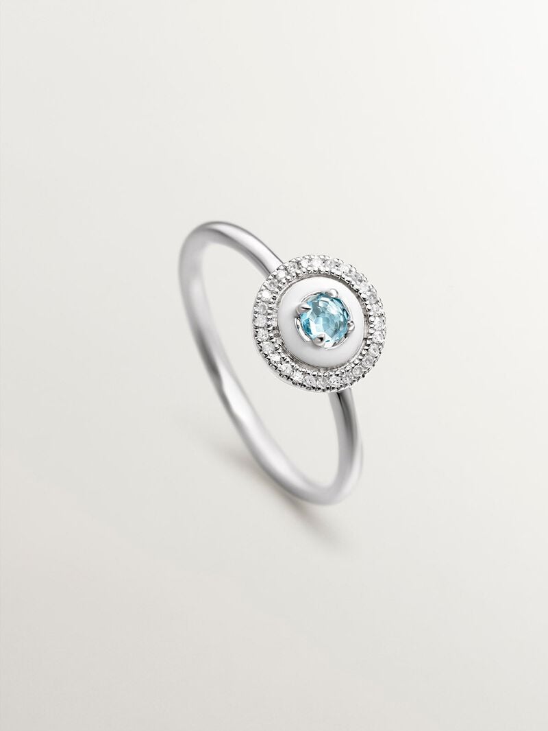 925 silver tresillo ring with London blue and white topacios topacios image number 4