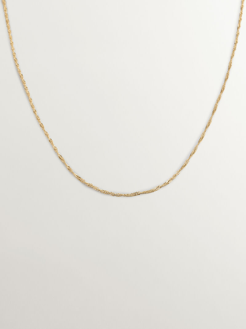 Fine link chain of 9K yellow gold rat tail image number 0