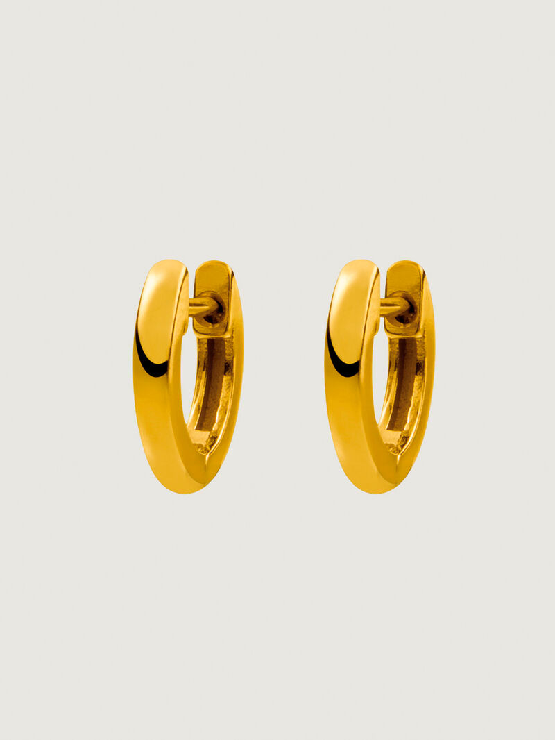 Small 925 silver hoop earrings coated in 18K yellow gold. image number 0